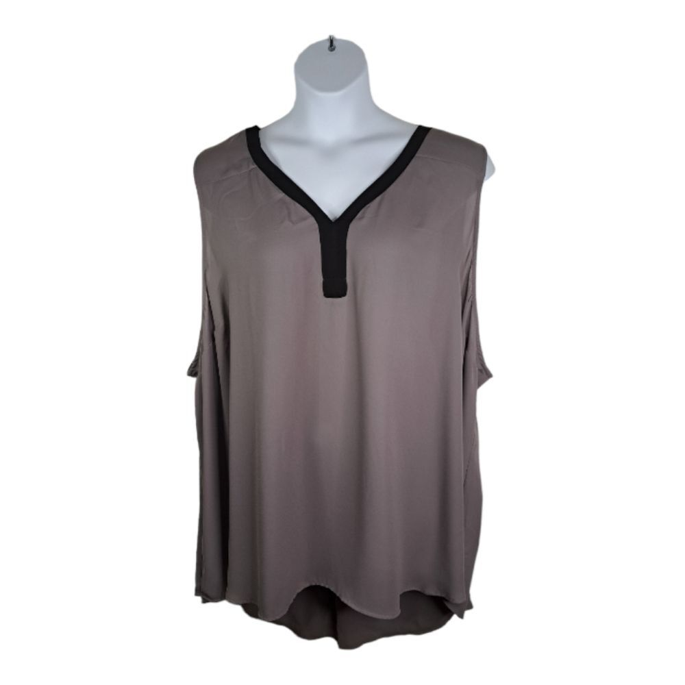 Torrid Women's Georgette Tank Top #12042665 Size 6X (30) Gray & Black Colorblock